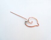 Copper wire wrapped and beaded shawl pin that can double as a hair pick