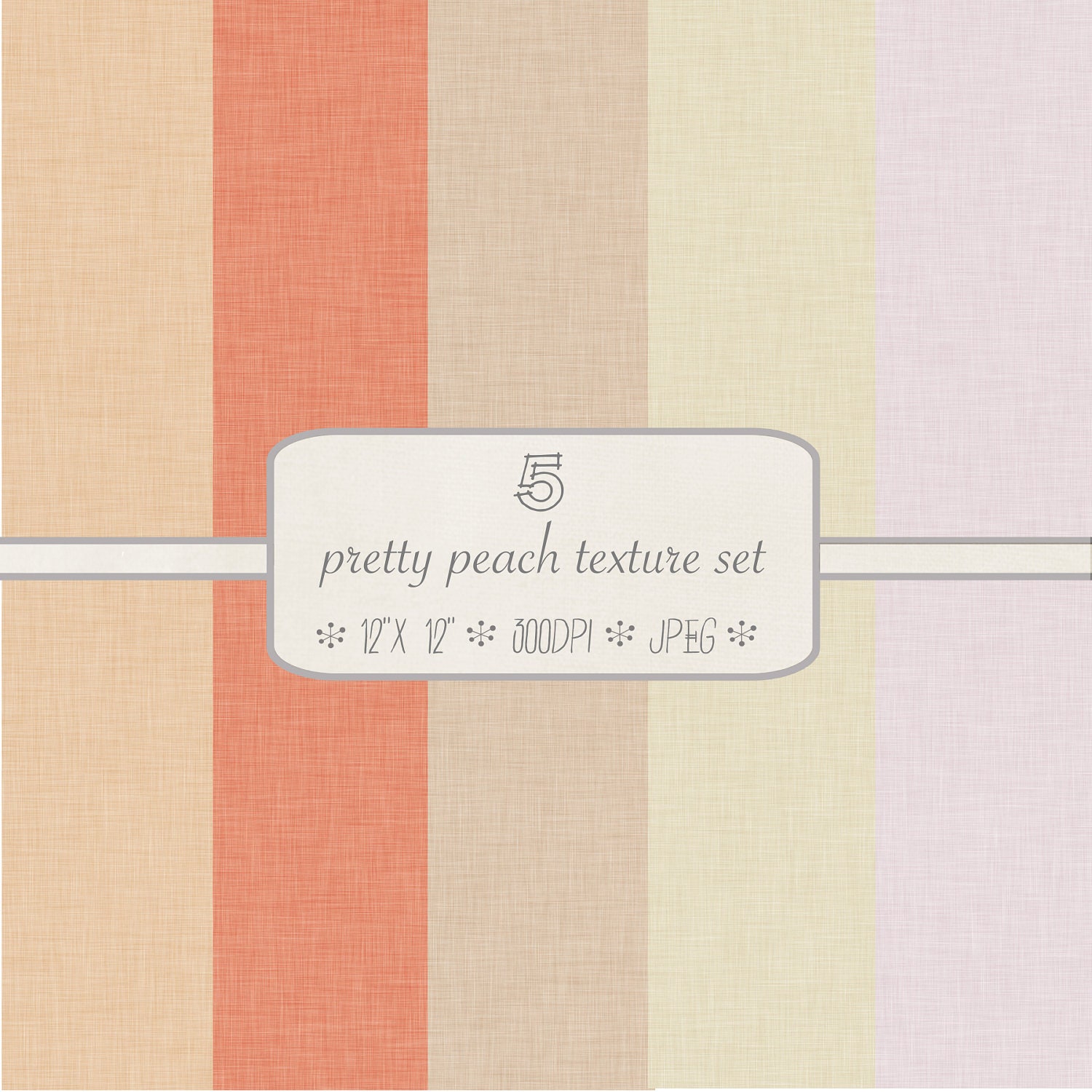 Textured Digital Paper Pack // Pretty Peach // 5 pieces // jpeg files // 300 DPI // Instant Download Il_170x135