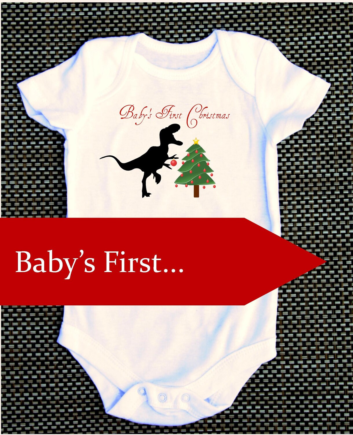 Christmas, baby onesie, dinosaur, t rex, holiday, funny, humor, baby shower, ... Christmas, baby onesie, dinosaur, t rex, holiday, funny, humor, baby shower, ...