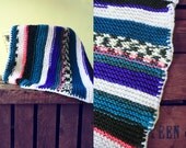 Hand knit striped baby blanket