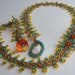 Orange and Teal Beadwork Necklace