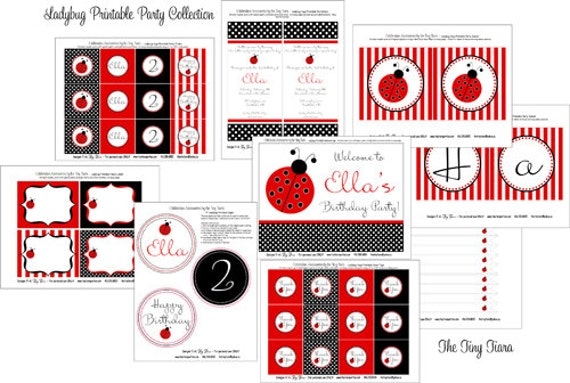 Sweet Little Ladybug Printable Party Collection : Full Printable Party Collection Il_570xn
