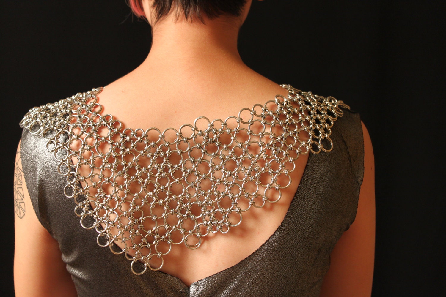 Chainmaille ONE of a KIND Japanese lace necklace collar Custom Made