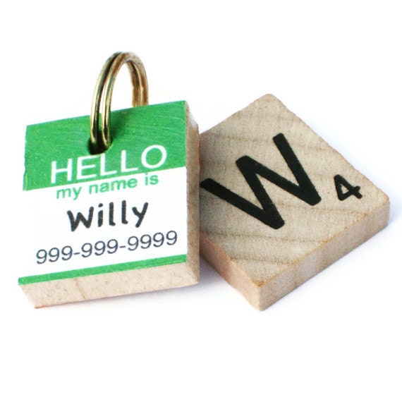 HELLO My Name Is - Classic Scrabble Dog ID Tag