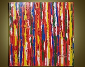 Original Oil Painting  Abstract Modern Palette Knife impasto  fine art on Canvas crowd Ready to Hang by Qujun 30" by 30"