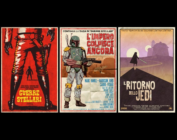 Star Wars Spaghetti Western Trilogy- 3 Posters (11"x17")