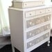 Painted Distressed Chic Dresser with Roses and French Blue Paper