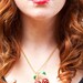 Gold and Glitter Cherry Necklace