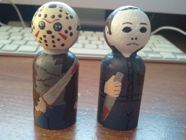 Little Wooden Horror Villains, wooden peg people"CHOICE OF ONE"