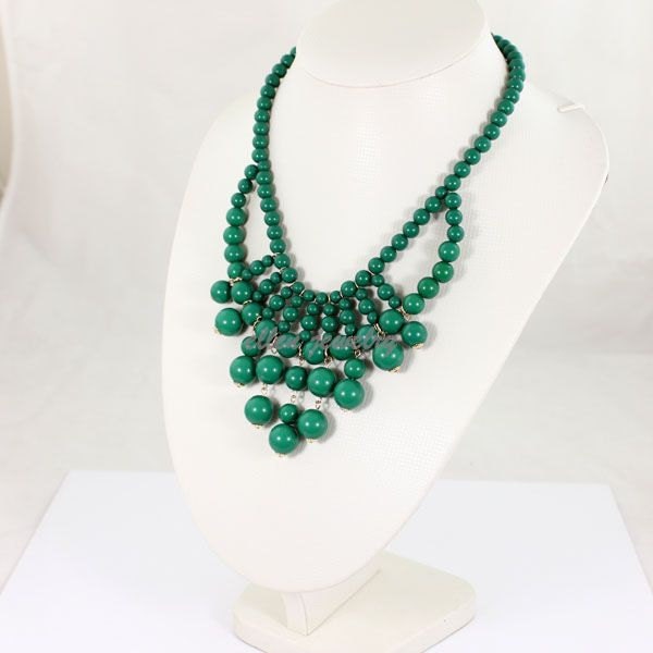 NEW handmade bubble necklace olive green Bubble Necklace,olive green Cluster Necklace,bib necklace Statement Neckalce (FN0529)
