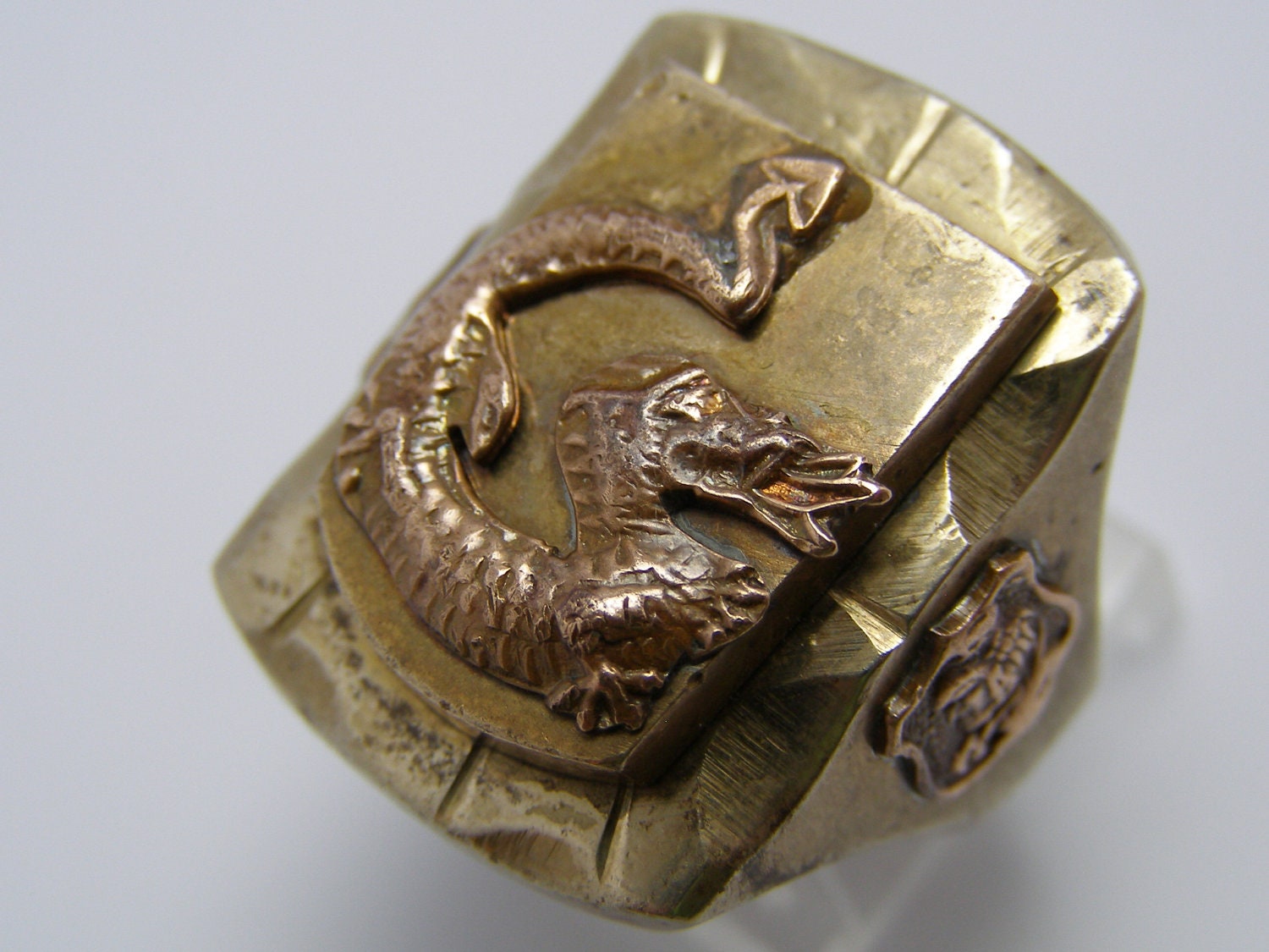 SALE Vintage Antique Mexican Mexico Biker Ring with Dragon Etsy