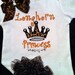 Longhorn Princess - Leopard Ruffle Butt Onesie or Shirt