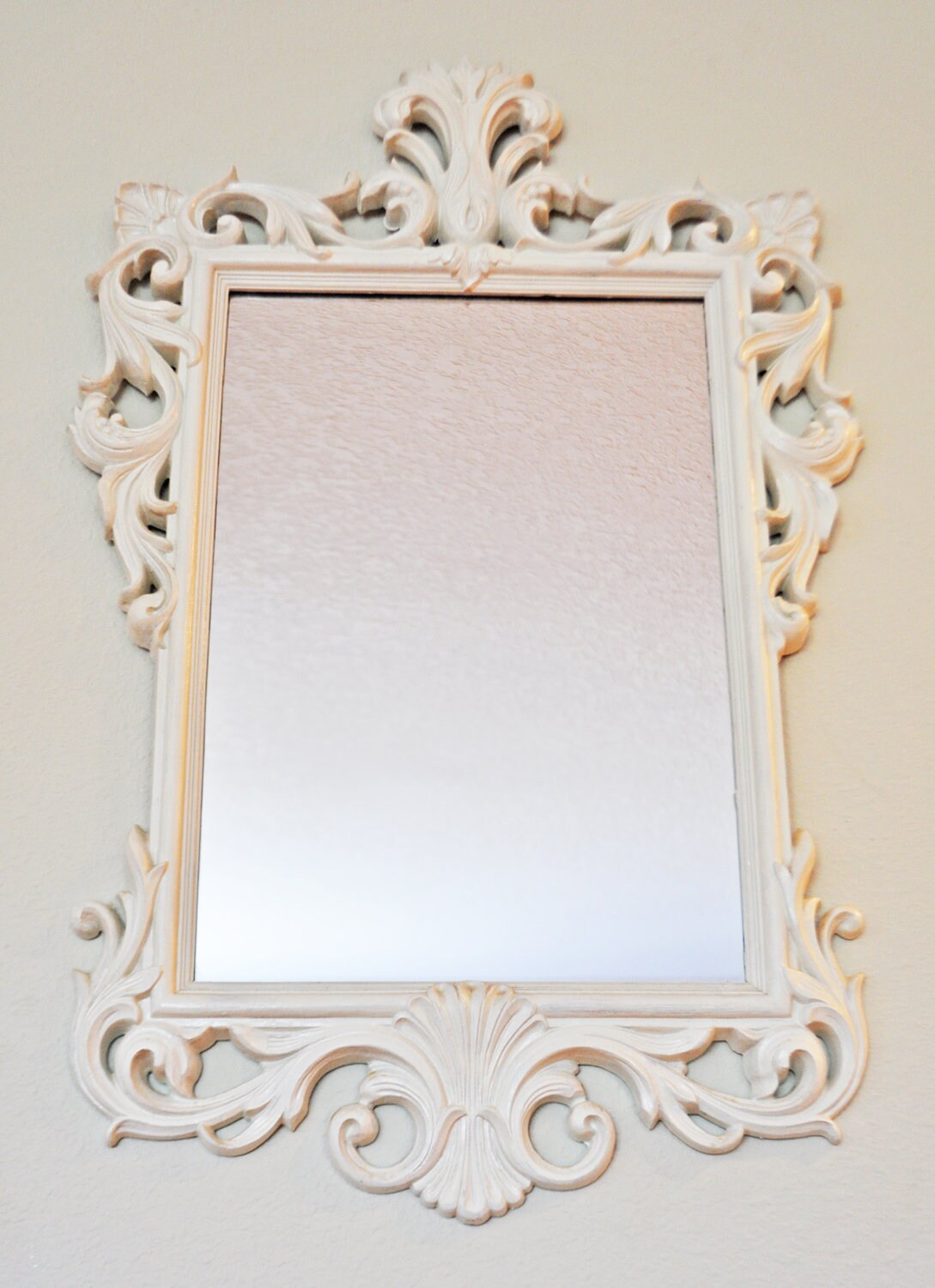 White Scroll Mirror