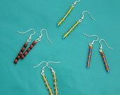 multi-color glass beaded rod earrings