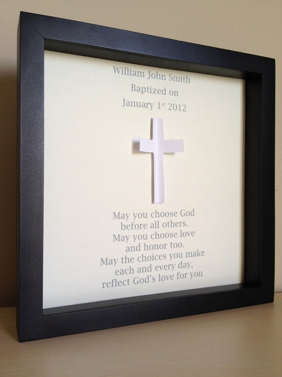 Baptism/Christening poem, 3d paper art, customize with your name and information, and colors