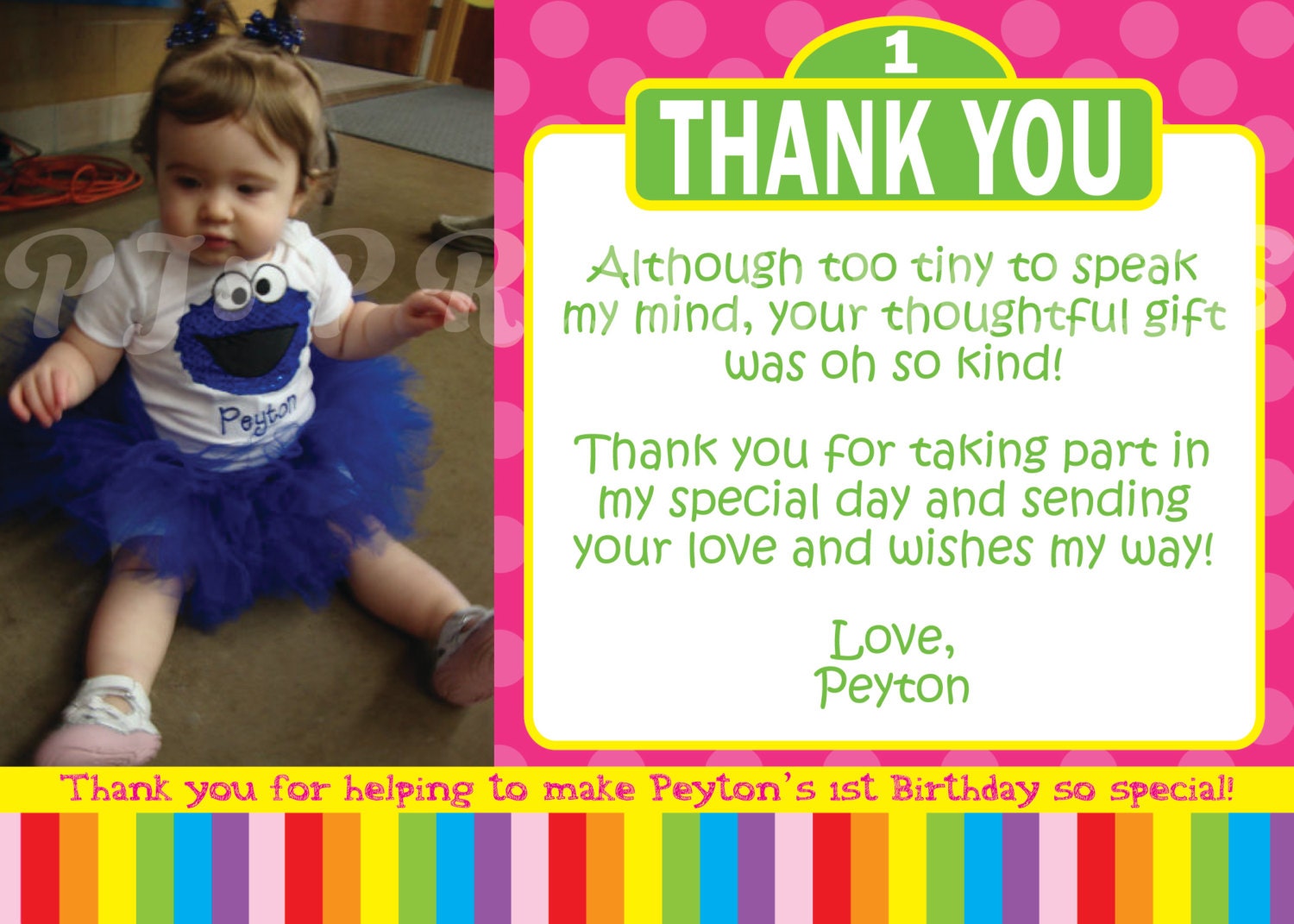 Sesame Street Thank You Cards- Custom Digital File Il_170x135