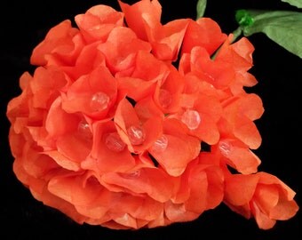 Orange Hydrangea Paper Flower Weddi ng Anniversary Bouquet Valentines Orange Hydrangea Paper Flower Weddi ng Anniversary Bouquet Valentines
