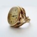 Rare Soviet vintage filigree gold plated Ladies Mechanical Watch ring CHAIKA