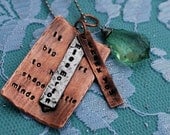 Hand Stamped teacher necklace, custom