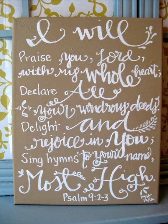 Scripture Art Canvas Painting Hand Lettered Bible Verse