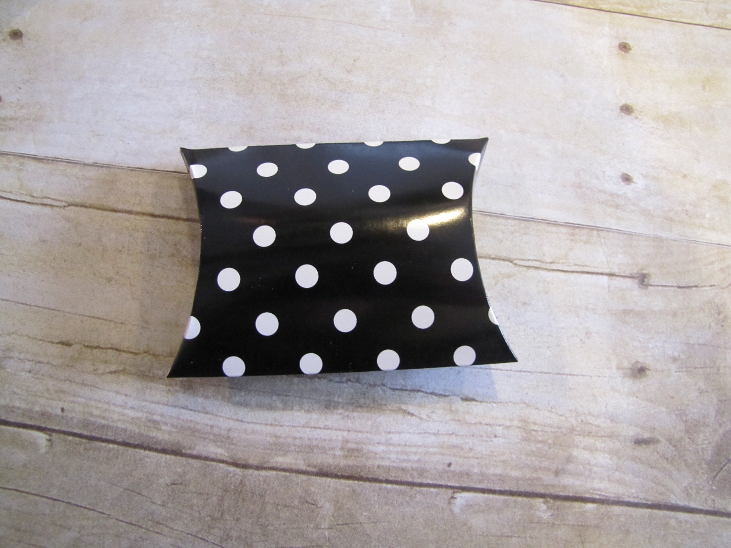 24 Black with White Polka Dot Pillow Party Favor Boxes