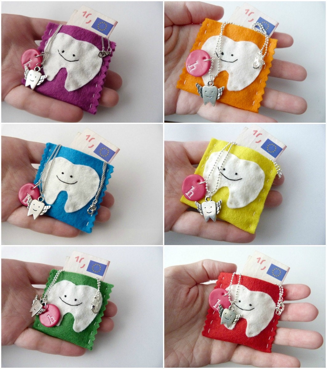Tooth Fairy Bags in Bulk - Set of 12 - For Dentist Offices, Kids Party Favours - Children Gift Tooth Fairy Pocket Pouch