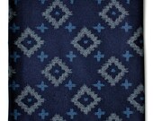 Navy Blue Crosses and Diamonds Pocket Square
