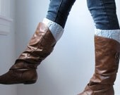 Made to Order Knitted Boot Cuffs -  Luxury Boot Toppers with Cables in Choice of Six Colors