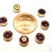 6 Vintage Brass Swarovski Amethyst 29ss Rhinestone Bezel R41 - Free USA S&H
