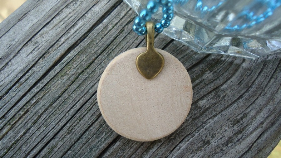 Brown Swirls With Tan, Wood Tile Necklace