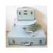 light blue 1960's vintage Samsonite luggage set suitcase hat box and carry on