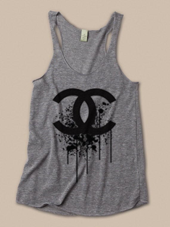 Splatter Womens Tri-Blend tank in gray Size small