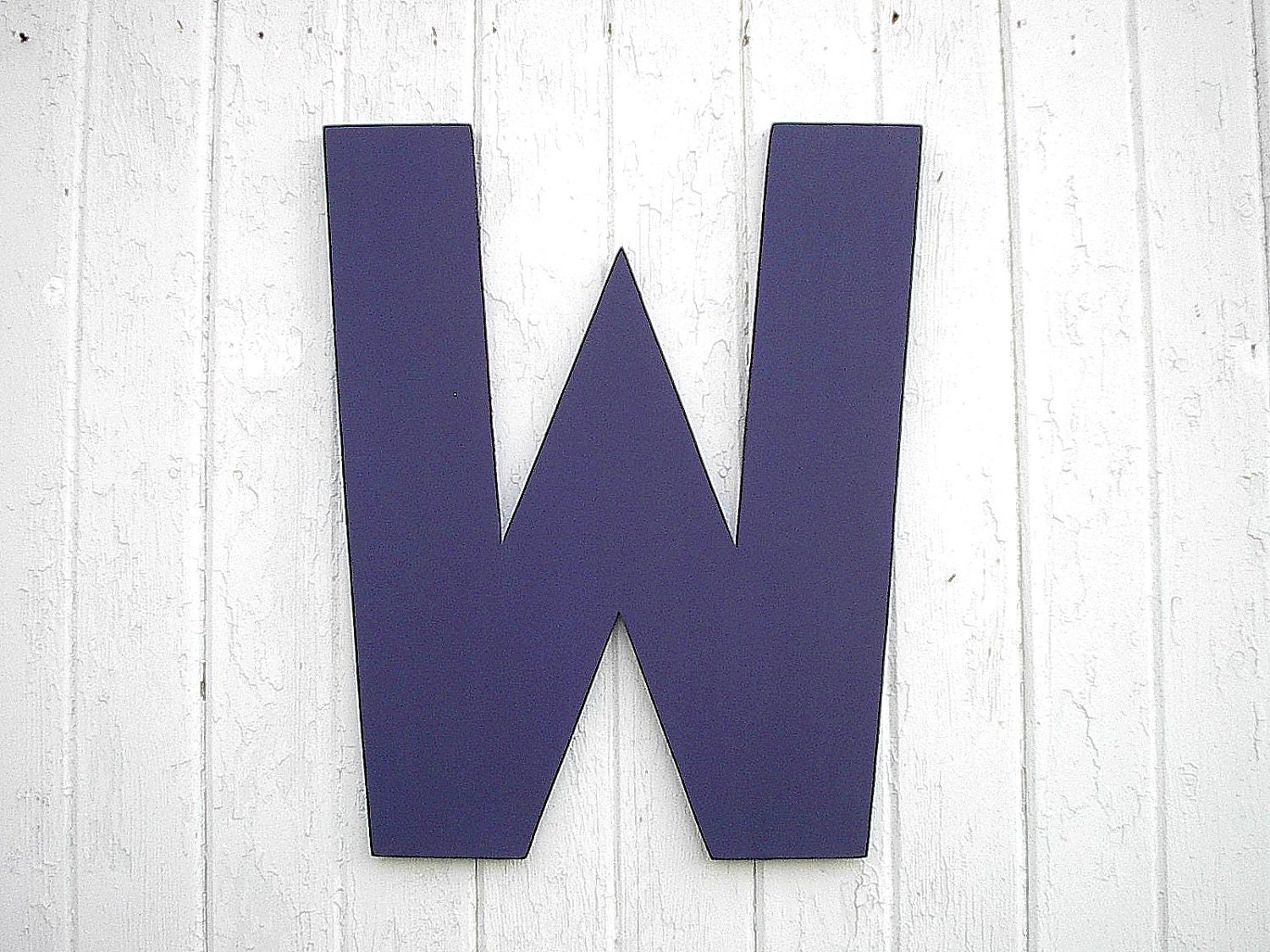 Modern Wooden Wall Hanging Letter W 24 inch Personalized Initial Wedding decor Kids Wall Art Nursery Decor Purple