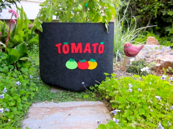20 gal. Eco Felt Fabric "Tomato" Garden Grow Pot Custom Decorated with Tomatoes