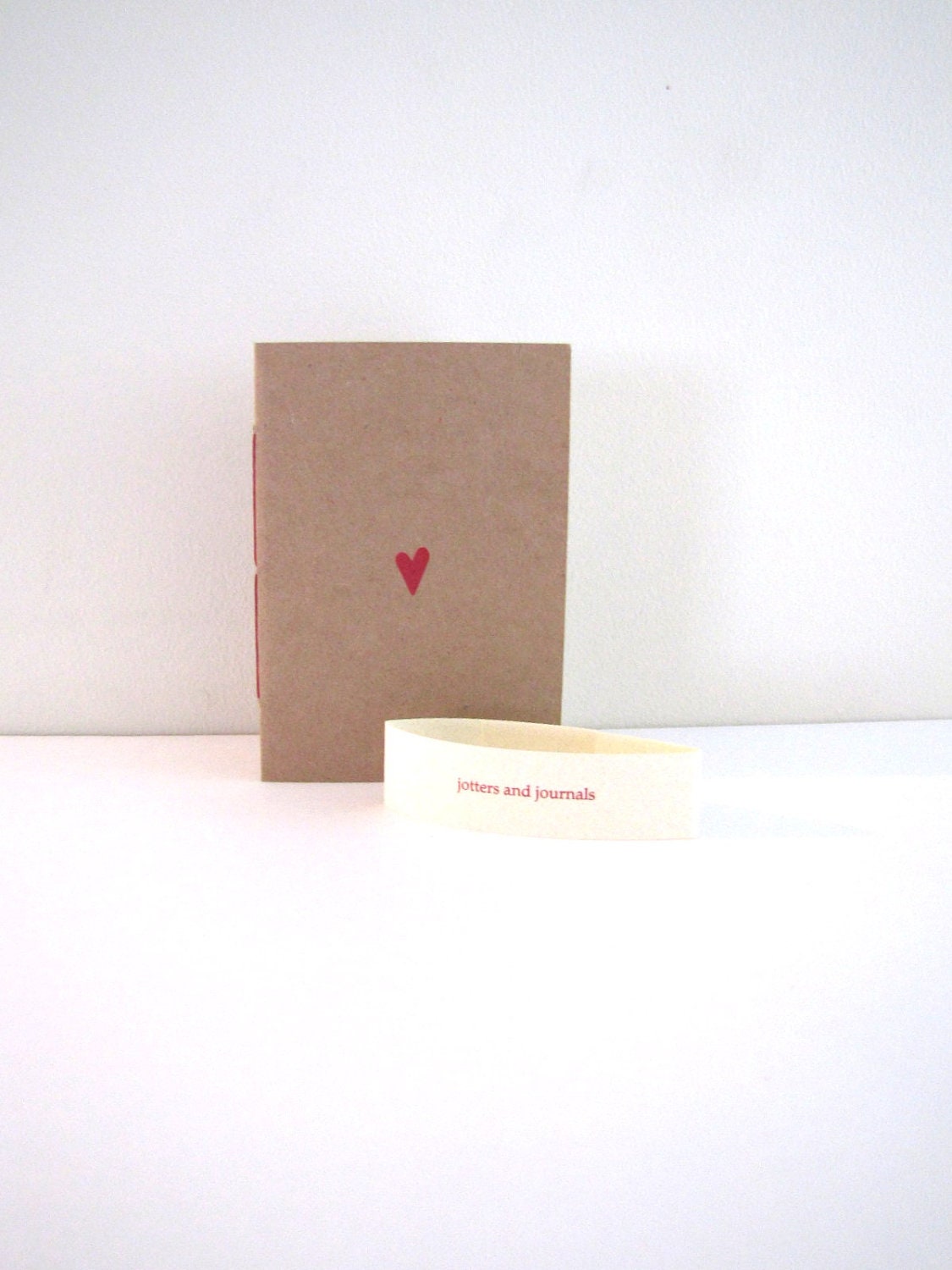 Jotter Red Heart Notebook Blank -  Pocket-Size Kraft  Notebook
