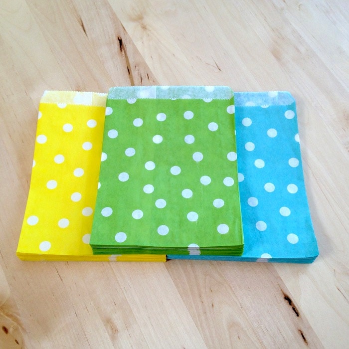 GREEN Polka Dot Treat Bags - Party Favor - Baking Craft Party Supplies Il_170x135