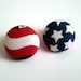 USA stars and stripes flag button earrings
