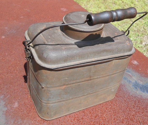 Antique Miners Metal Lunch Pail by RememberingDiane on Etsy