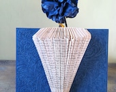 Blue Flowering Folded Book Art