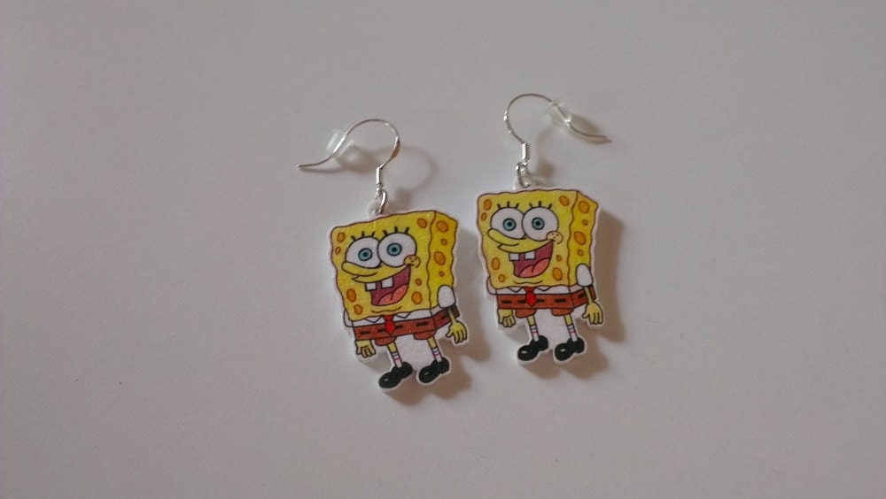 SpongeBob Earrings by BakaChansCrafts on Etsy