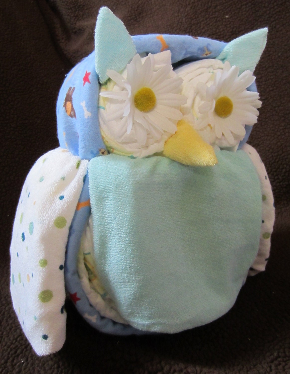 Diaper Owl Boy/Girl Diaper Animals (about 10 inches tall) Baby Shower Decoration, Mom to Be Gift, Nursery Decoration