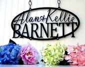 Personalized Family Last Name Metal Sign - Custom Wedding Gift
