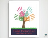 CUSTOM DIY PDF Last Minute Fathers Day Gift - Children's Hand Print Tree - Personalized Print You Own Kid Craft
