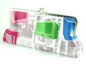 Cotton fabric,  retro  design, radio, newspaper( free shipping), handbag, bag, purse, clutch