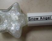 Custom Blended Nail Polish - "Snow Angel" - Shimmer Matte White Hexagon Heart Square Glitter - Lacquer