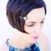 Green gemstones hair pin - Aventurine and quartz