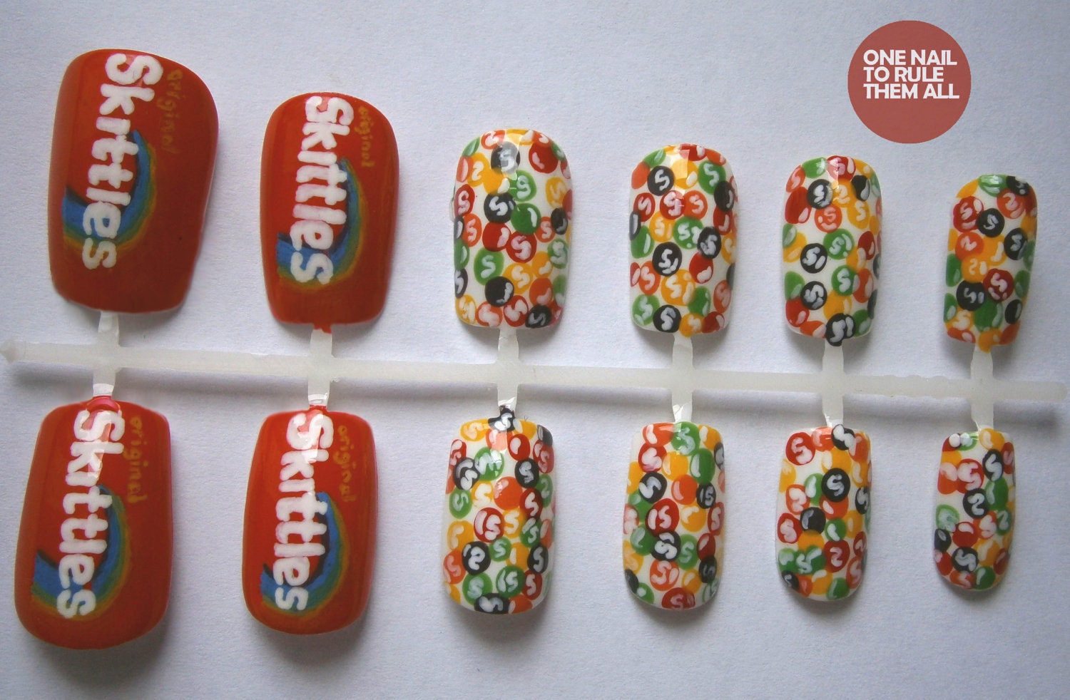 Skittle Sweets Vintage Nail Art False Nails Set