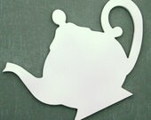Teapot Kitchen Decor .white customizable color. cut out wood wall decoration