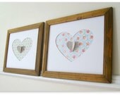 3D Heart Wall Art, Heart Art Print, Mixed Media Collage Artwork
