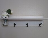 Shabby Chic Nautical Beach Cottage Flower Vase Shelf Key hook Coat Towel Hat Rack Hanger in Distressed WhiteWater Wash
